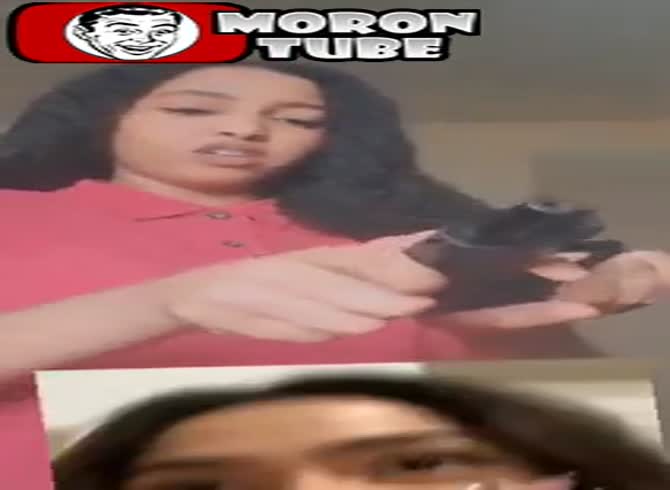 Video :She almost dies when she plays with a pistol!